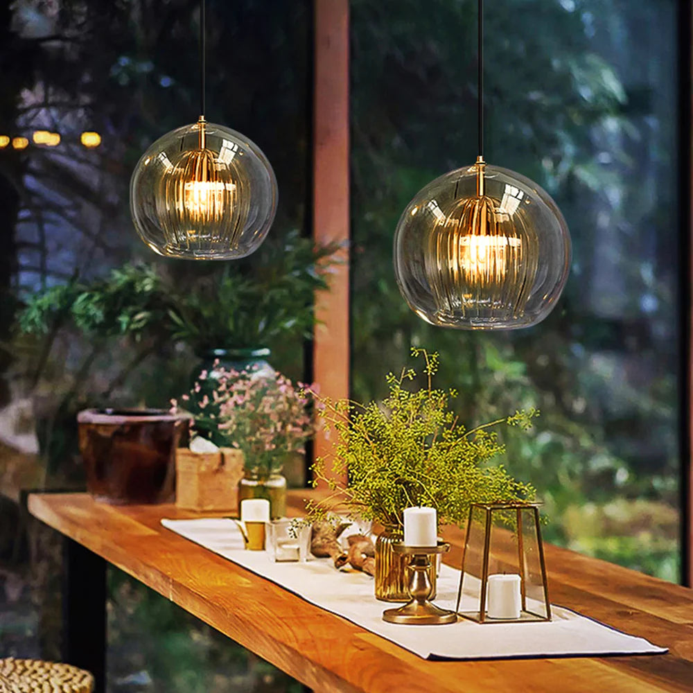 Luxury Gold Glass Pendant Light - Modern and Elegant Design