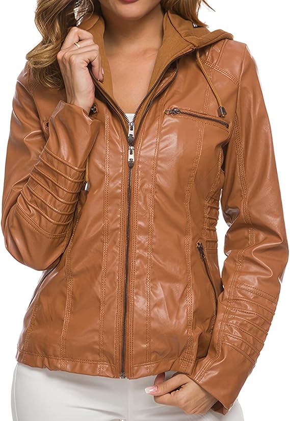 Elegante, taillierte Biker-Lederjacke für Damen