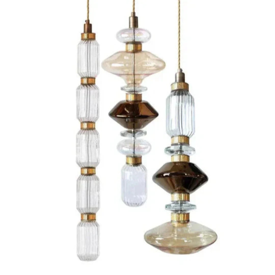 Exotic Glass Pendant Light with Irregular Design