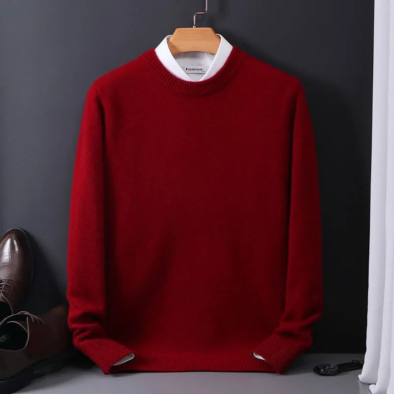 Oversized Cashmere Jumper with O-Neck for Men