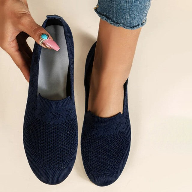 Sapatos leves sem atacadores para senhora, com malha respirável