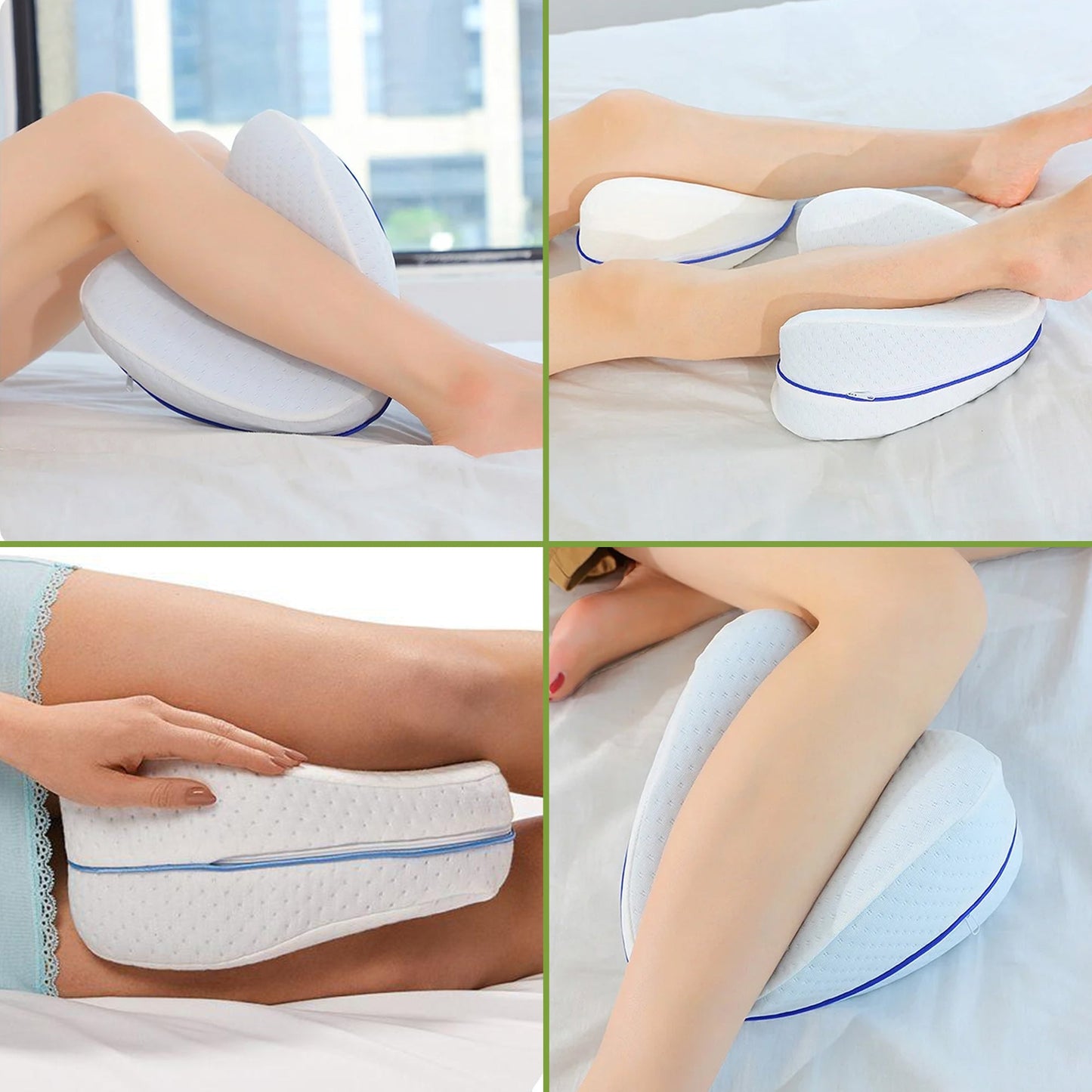 Knee Pillow Memory Foam - MEMORY FOAM - FOR BACK DISCOMFORT, SIDE SLEEPERS & PREGNANCY