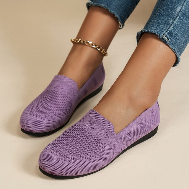 Sapatos leves sem atacadores para senhora, com malha respirável