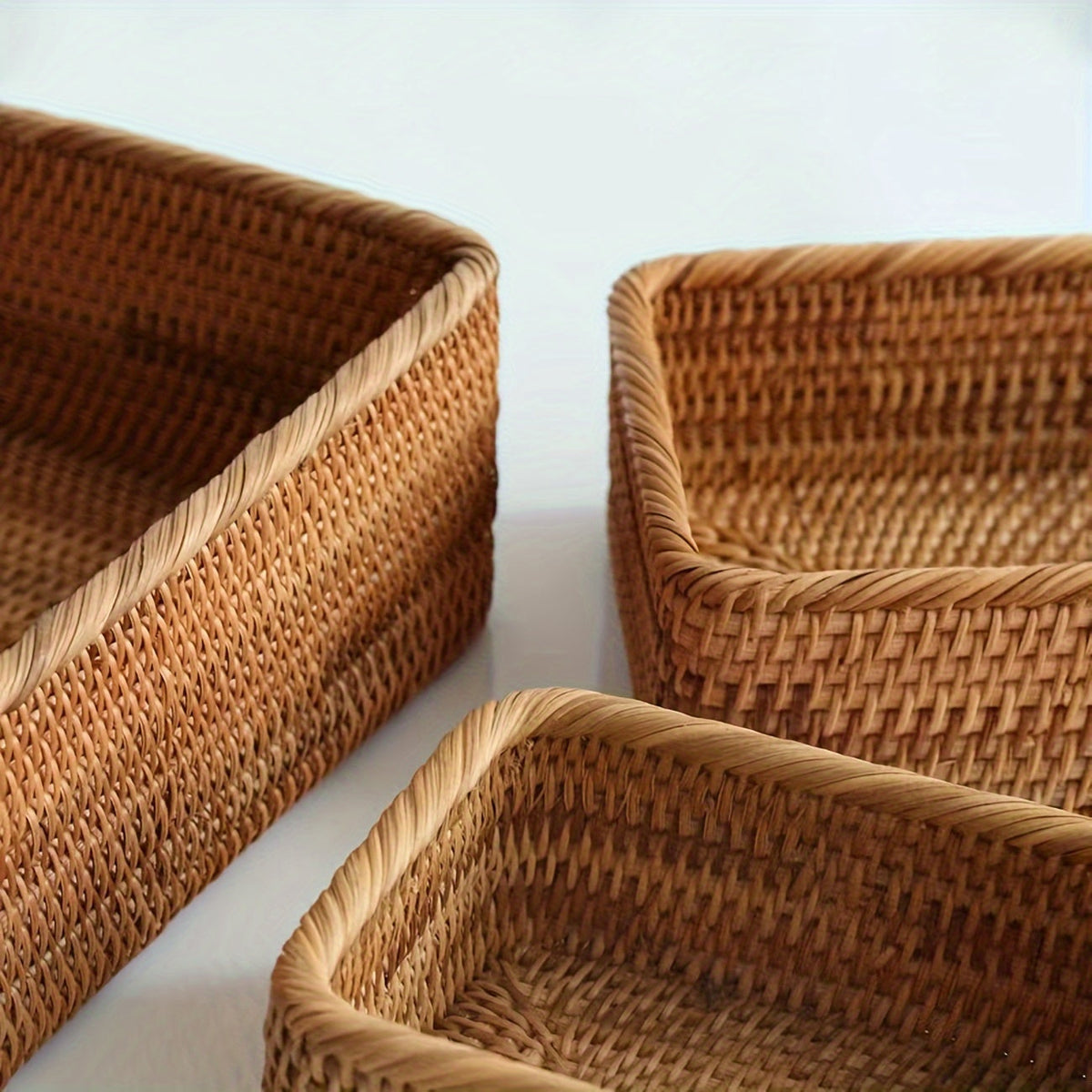 Handwoven Rattan Storage Basket for Table and Bathroom – Natural and Timeless Design