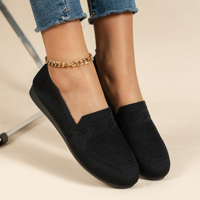 Sapatos leves sem atacadores para senhora, com malha respirável