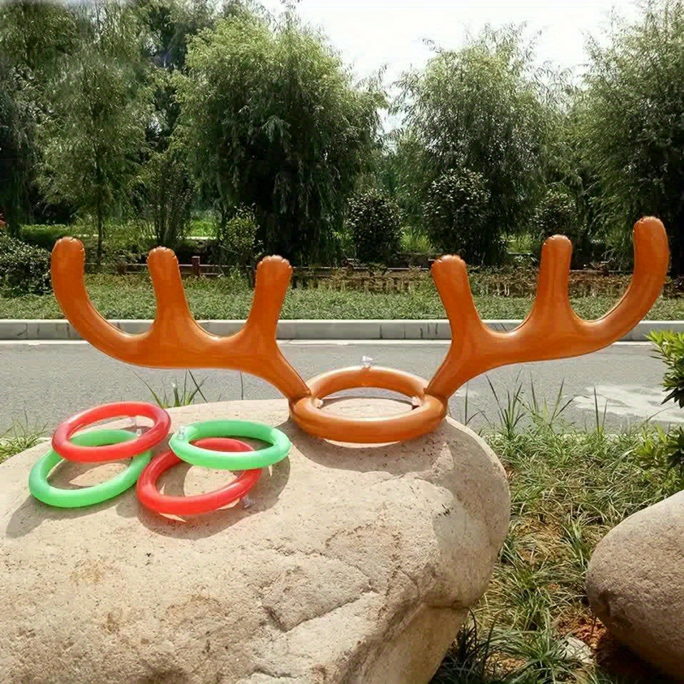 Inflatable Reindeer Antler Ring Toss Game - Fun Christmas and Party Game