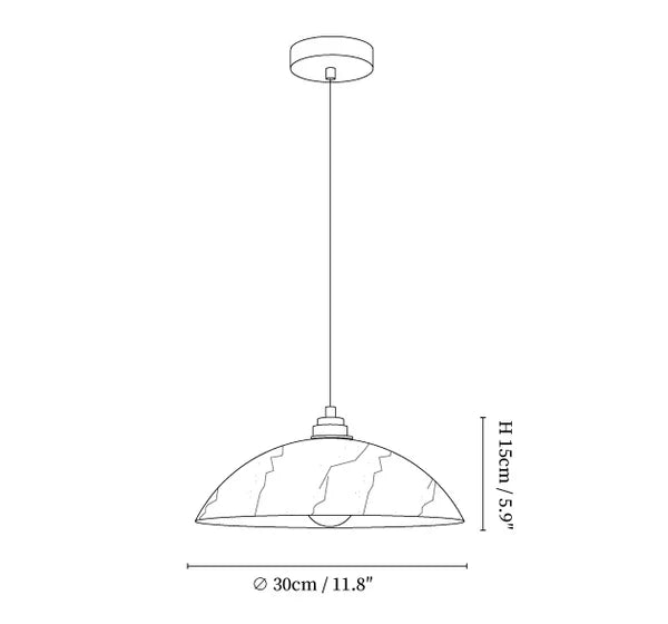 Luxe marmeren hanglamp Dôme