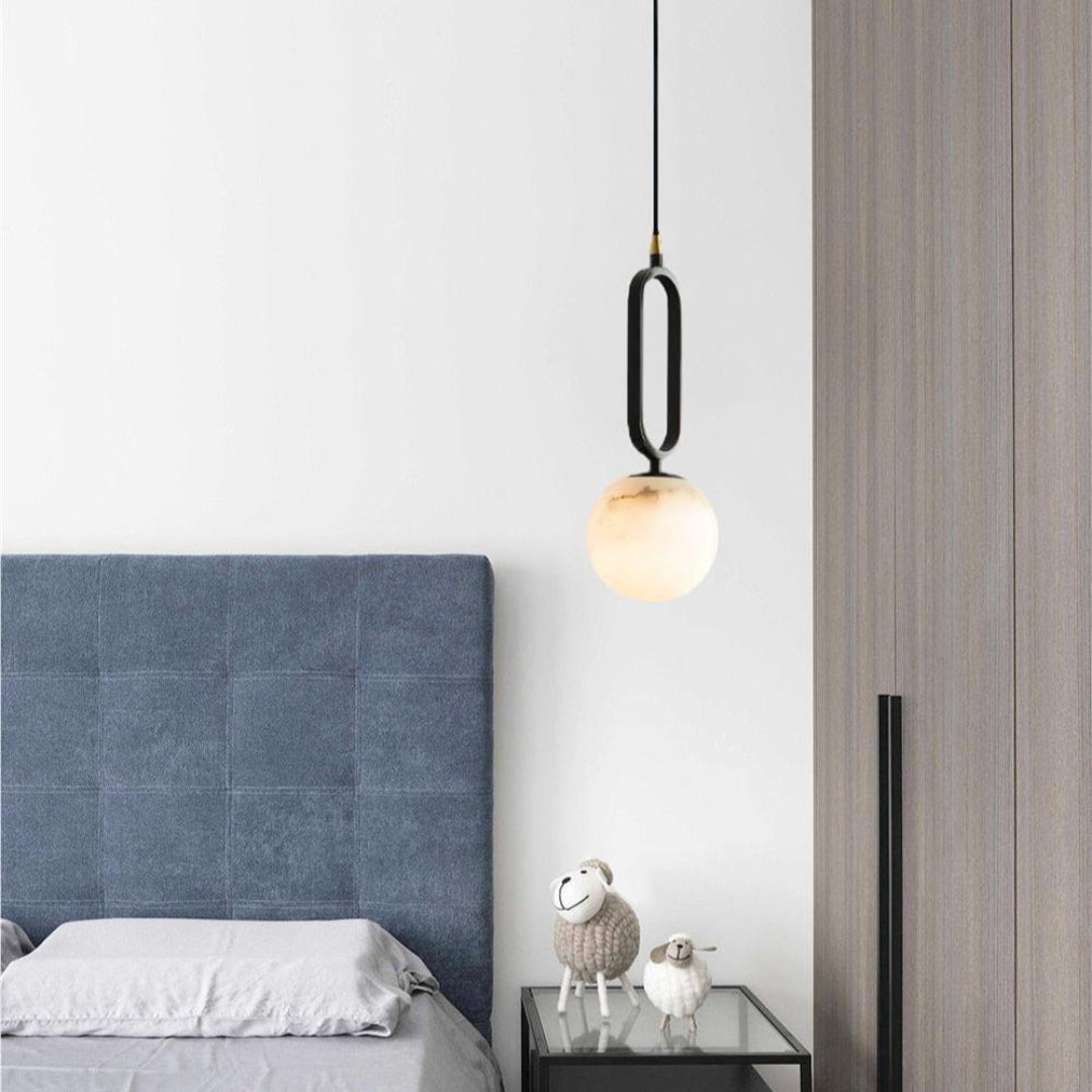 Oval Alabaster Pendant Lamp – Elegant Lighting for Any Space
