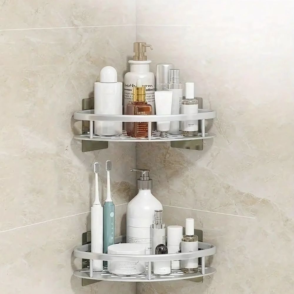 Aluminum Shower Shelf with Self-Adhesive Mounting