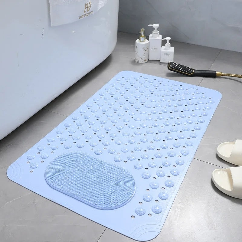 Antislip Shower Mat with Integrated Foot Scrubber