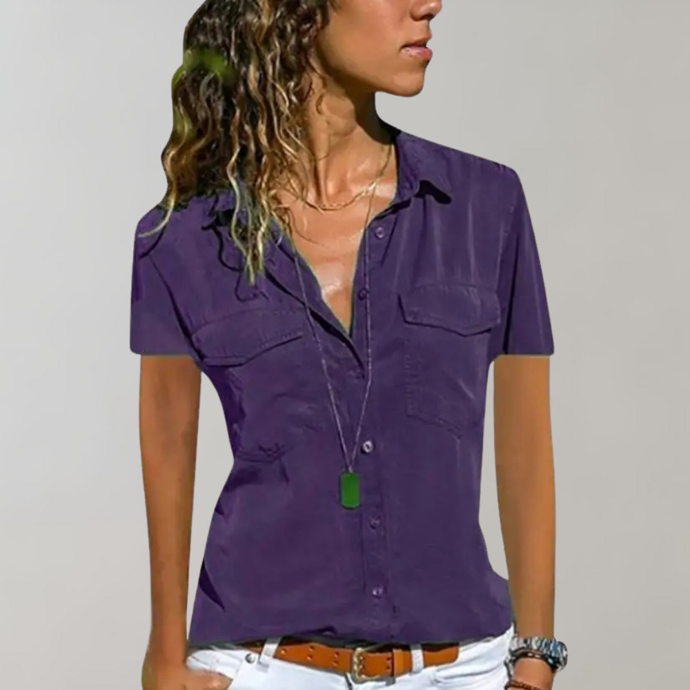 Aristea – Women's Blouse with Short Sleeves and Casual Elegance