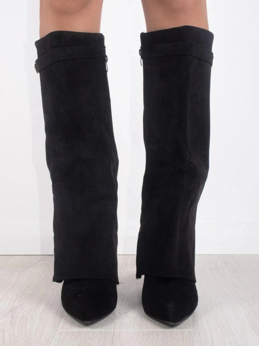 Bez - Knee-high suede boots with heel