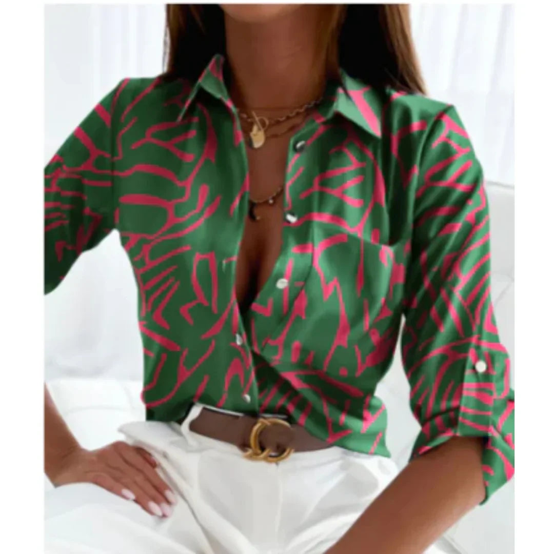 Blouse with Gradient Print for Women