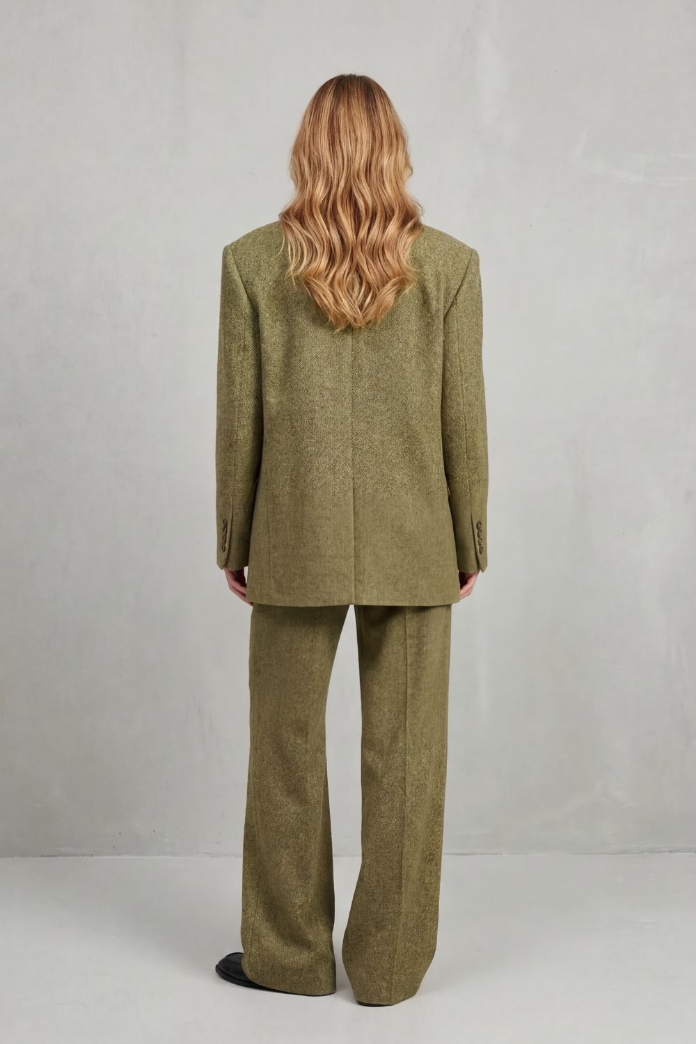 Ladies' Two-Piece Suit with Blazer and Wide Trousers
