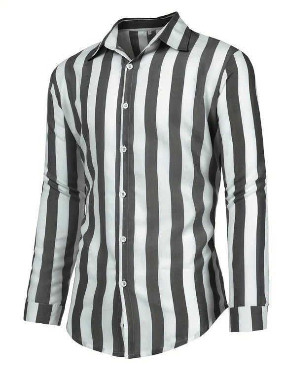 Striped Men's Long Sleeve Shirt - Byron