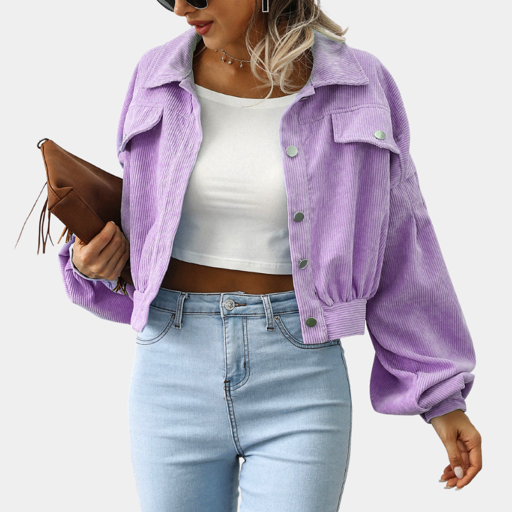 Elina - Velvet Ribbed Women's Jacket