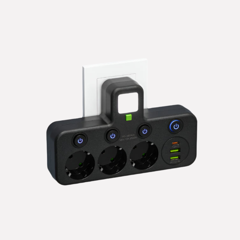 Power Strip with USB and Type-C Ports