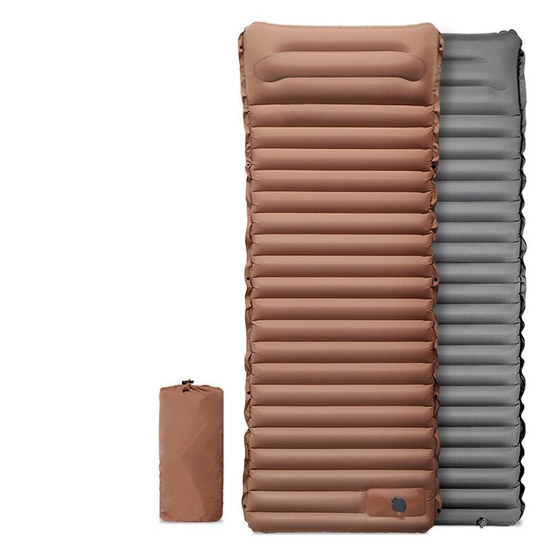 Saltea gonflabilă de camping, cu pompă de picior încorporată și design compact