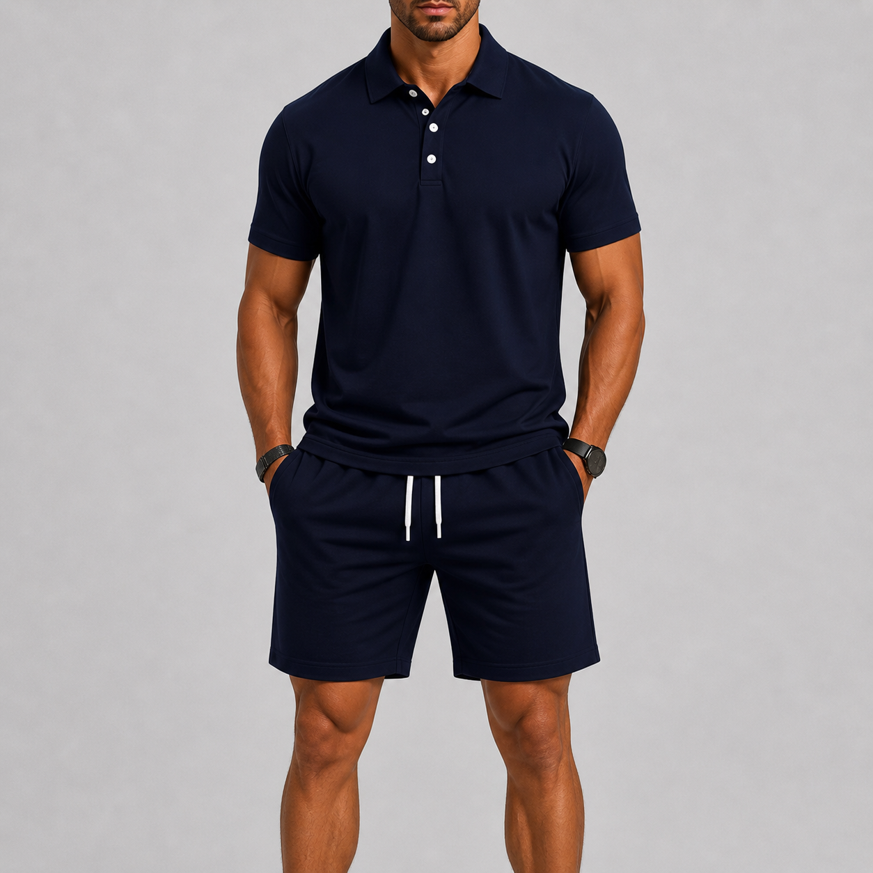Men's Summer Sports Set – Polo & Shorts, Lightweight Comfort