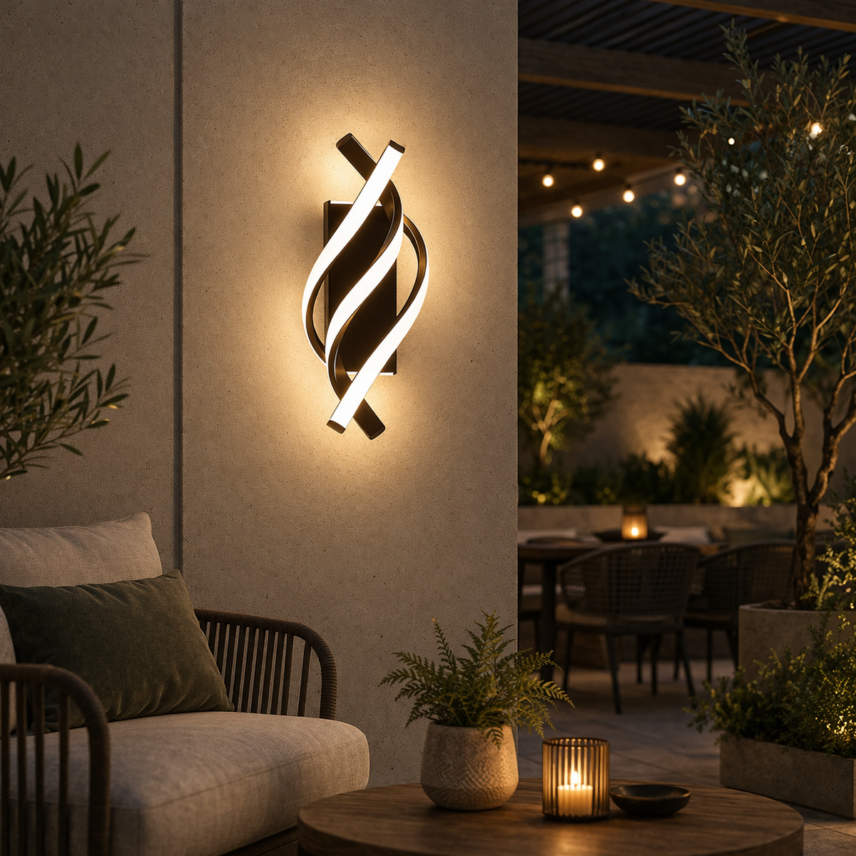 Lámpara de pared con tres paredes | Diseño moderno, iluminación ambiental | Interior