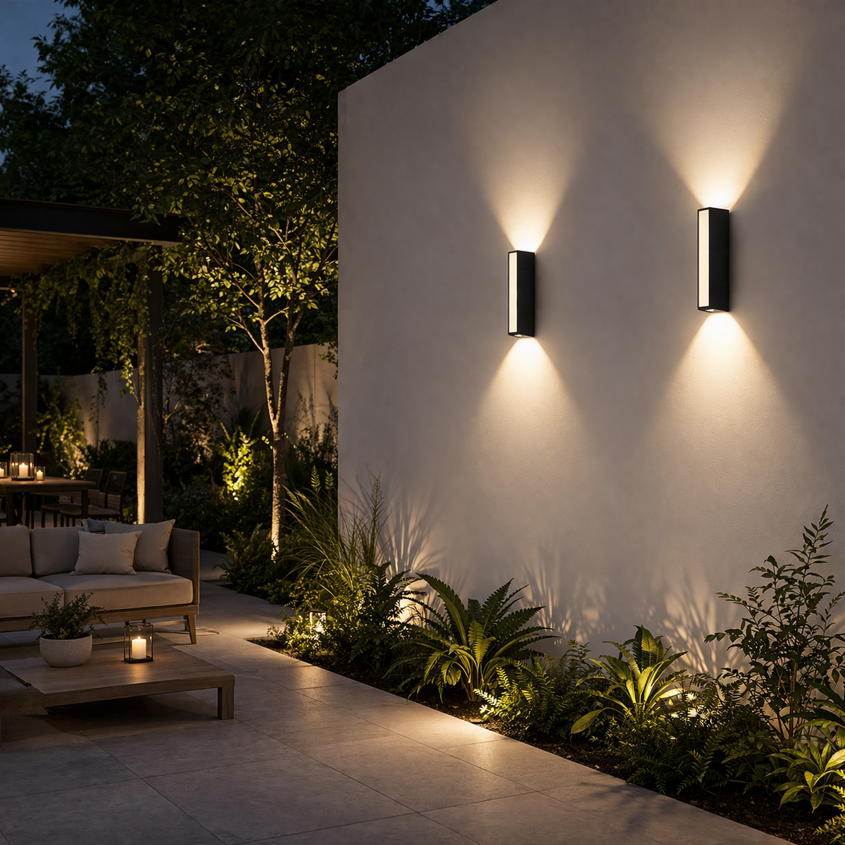 Rectangular outdoor wall lamp, waterproof lighting