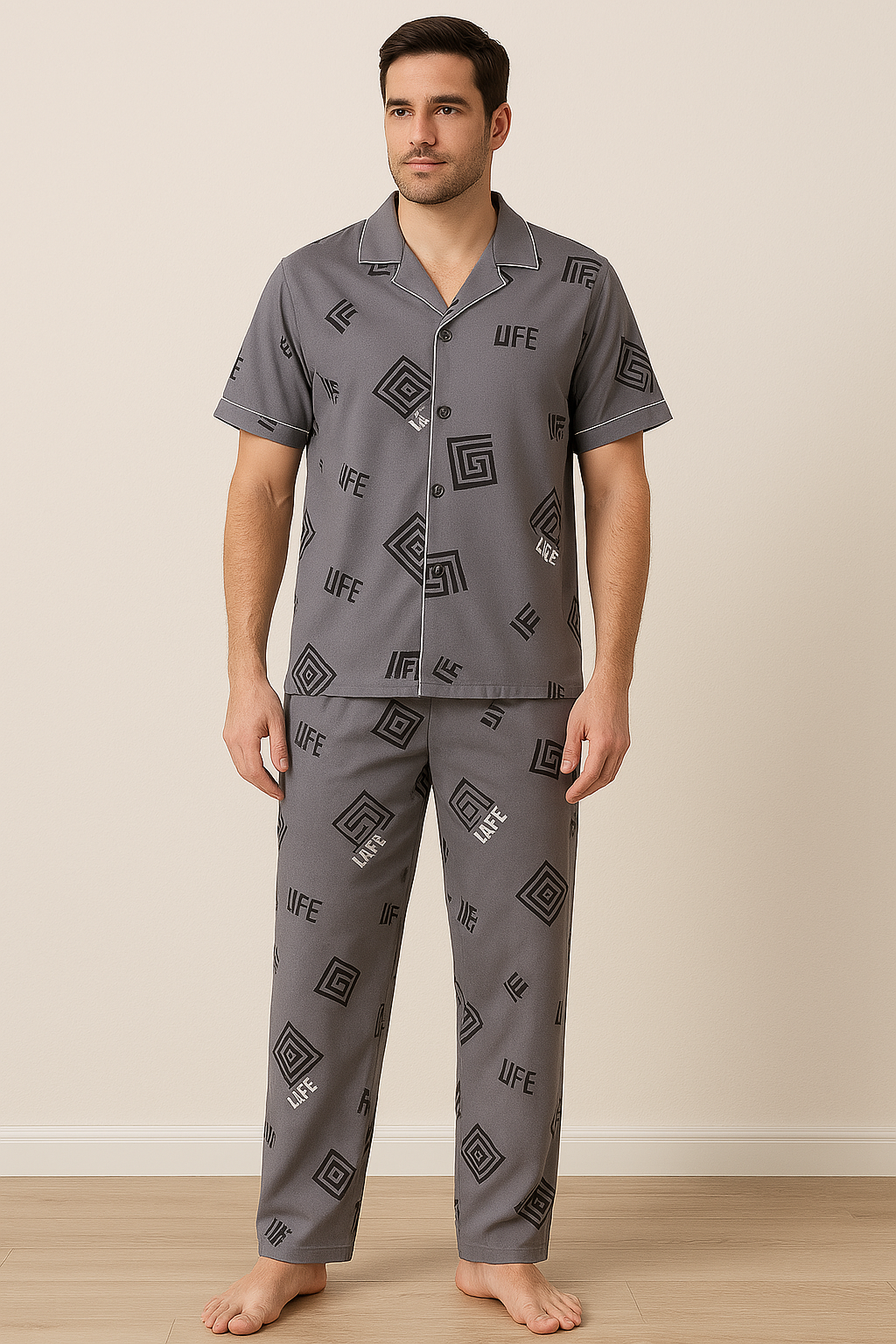 Pyjama set with shirt and button closure - Rex
