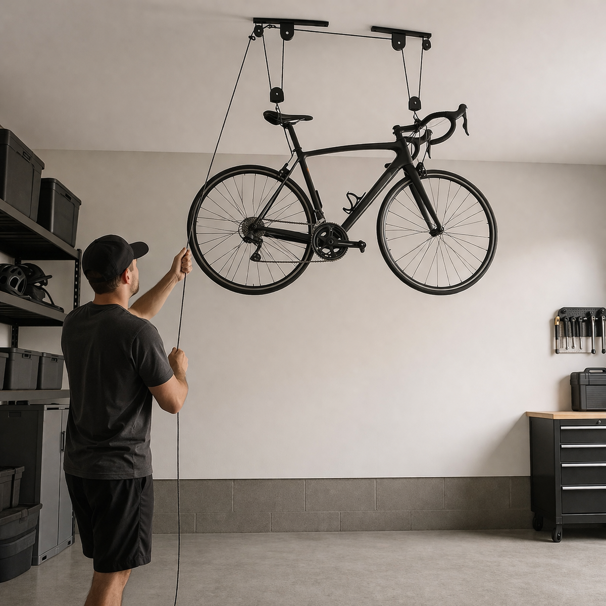 Bike Lift | Ceiling, Garage Storage | Hoist Cable, Robust