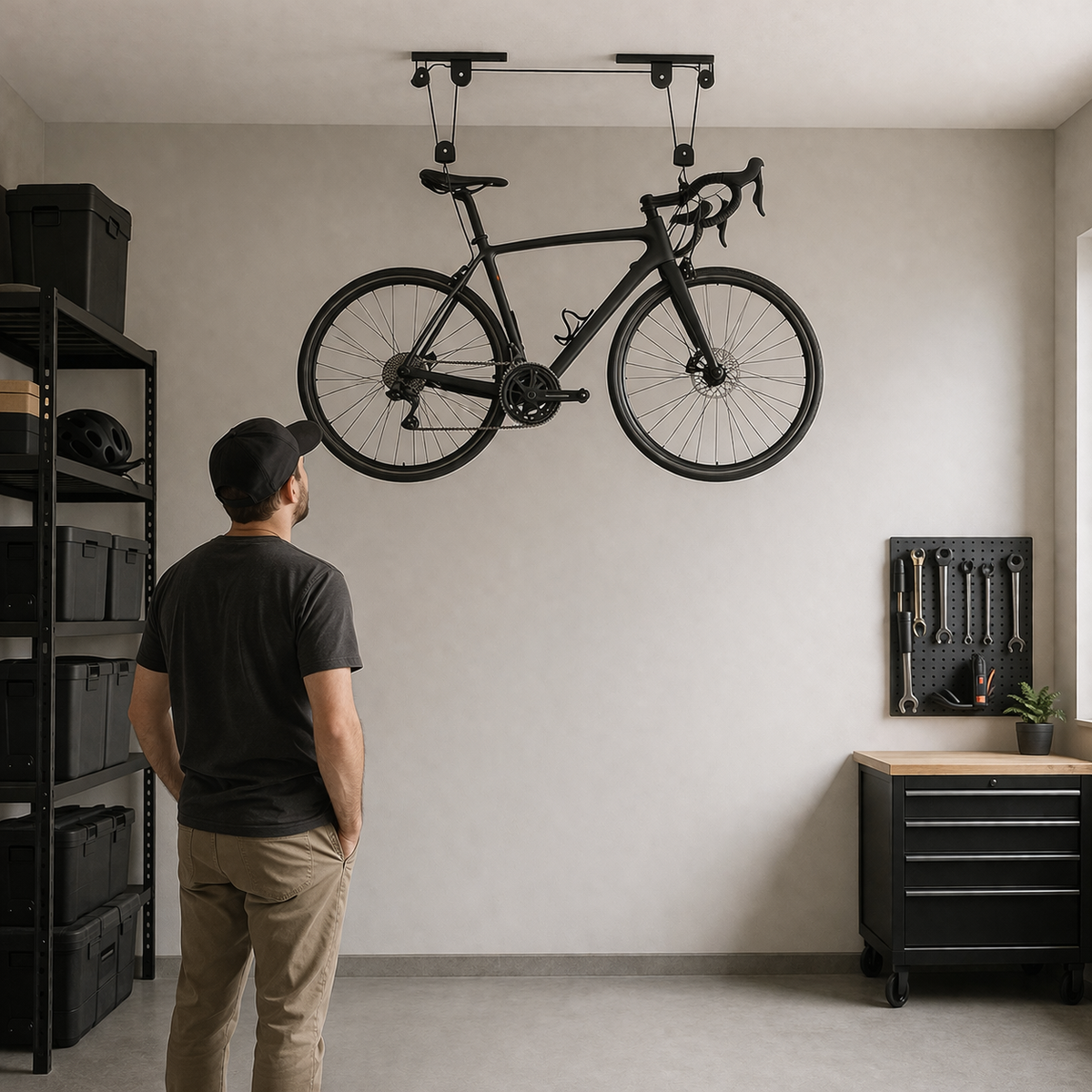 Bike Lift | Ceiling, Garage Storage | Hoist Cable, Robust