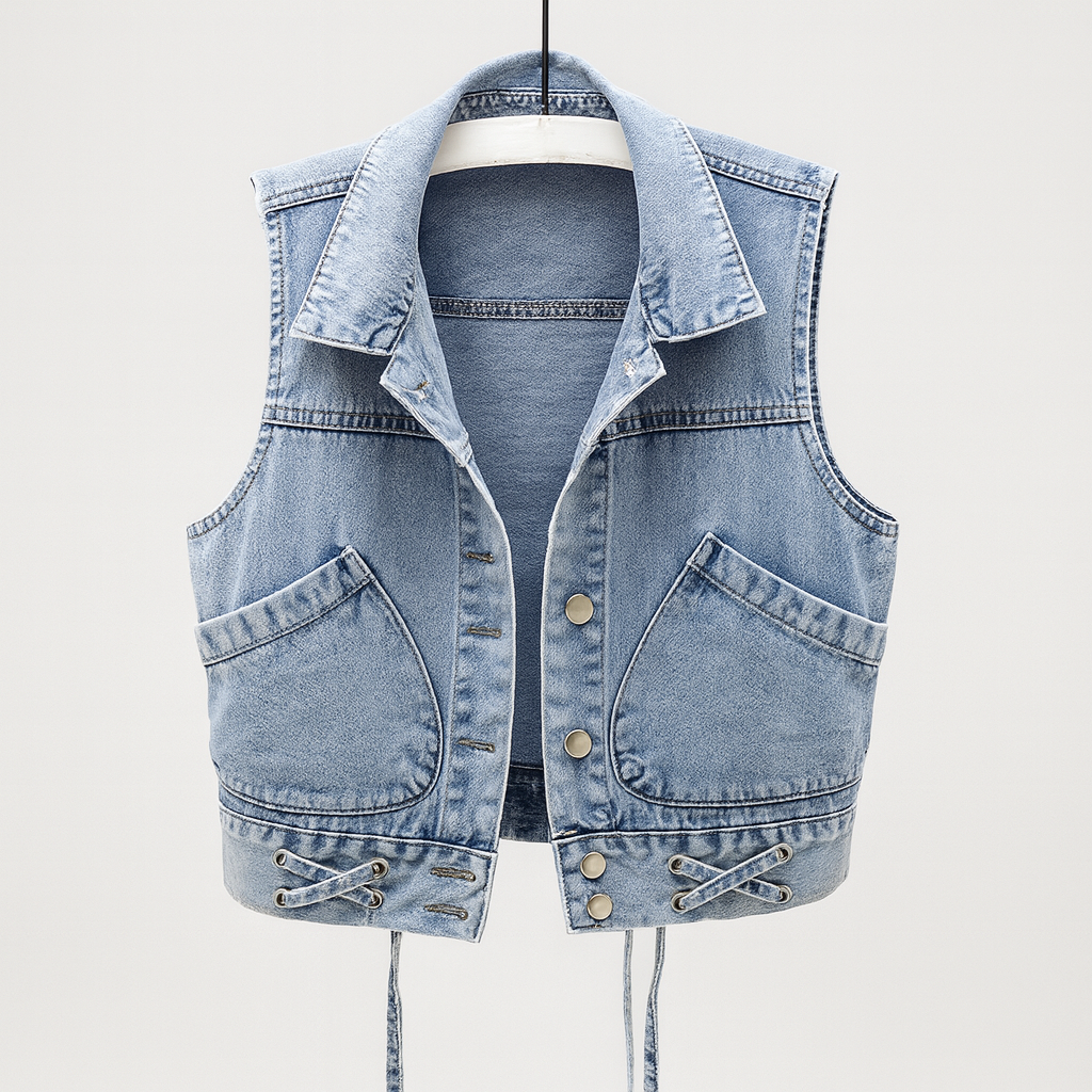 Sleeveless Lightweight Denim Vest for Women