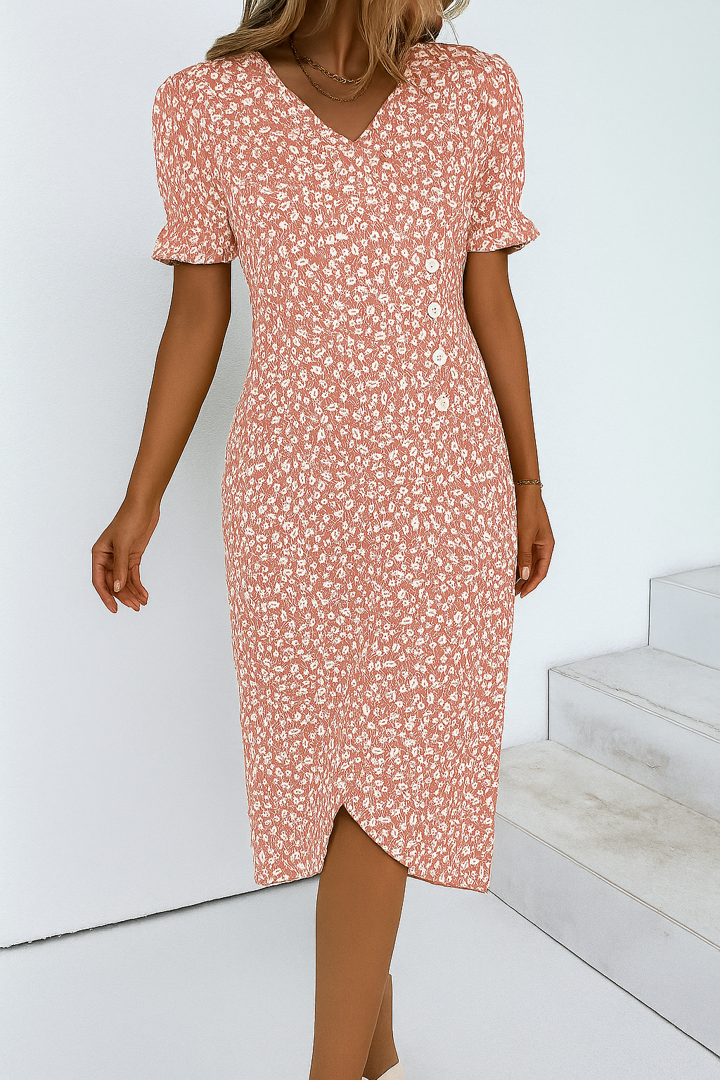 Lightweight Maxi Dress in Cotton Blend for Women