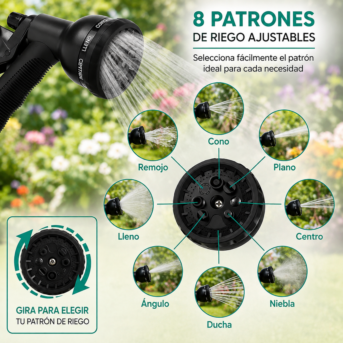 HydroFlow Max - mangueira de jardim extensível - anti-dobras - limpeza robusta de plantas