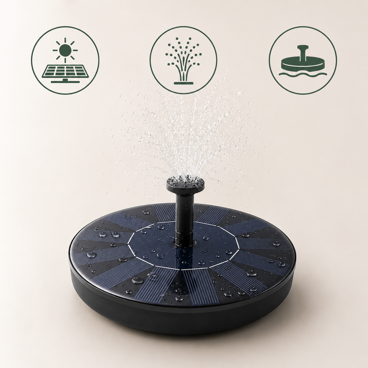 Solar Fountain Pump for Garden - Submersible - Quiet
