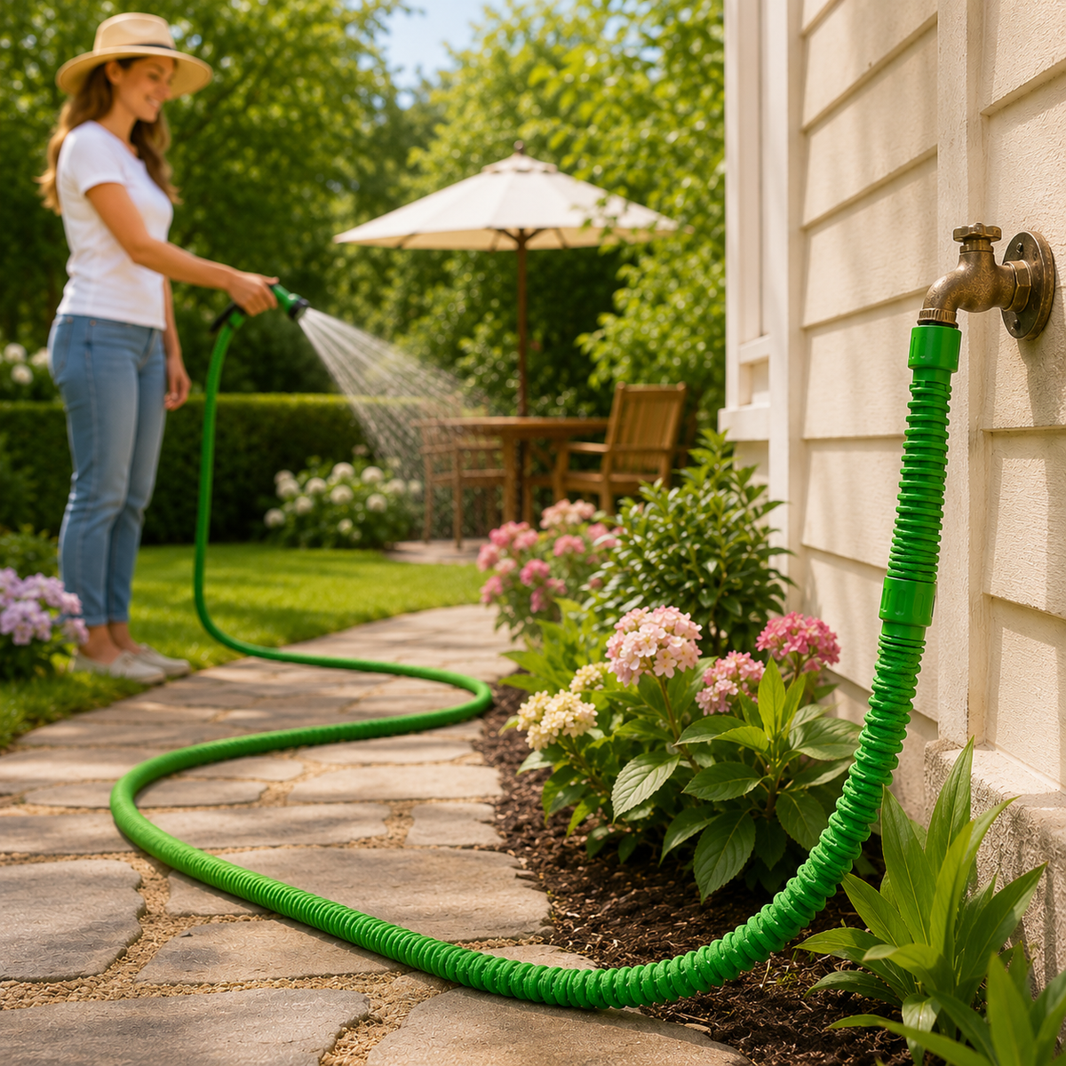Expandable Garden Hose - Flexible - 10 Adjustable Nozzles