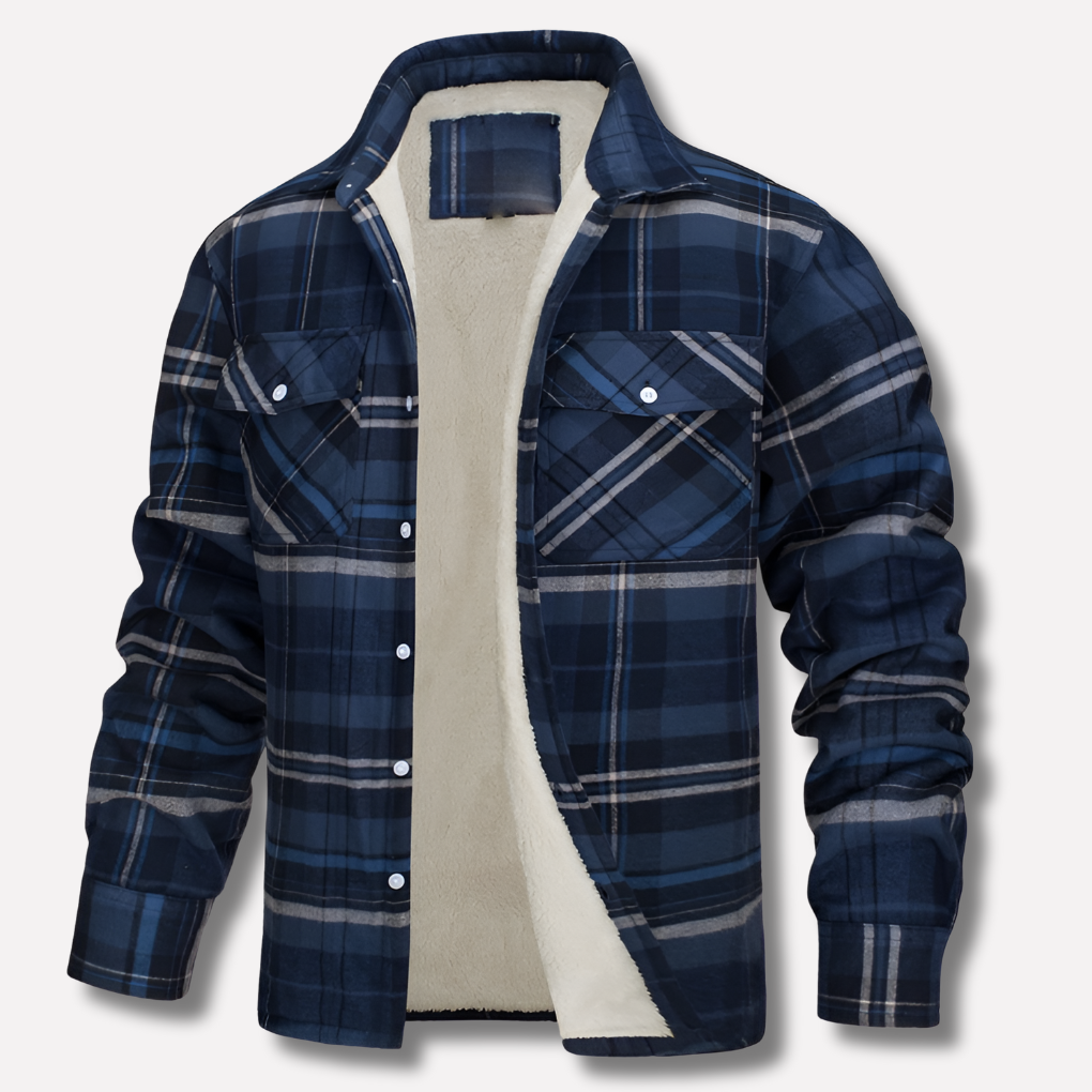 Checked Flannel Lumberjack Shirt Made of Cotton