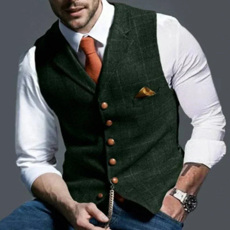 Checked Men's Vest – Elegant with Versatile Appeal