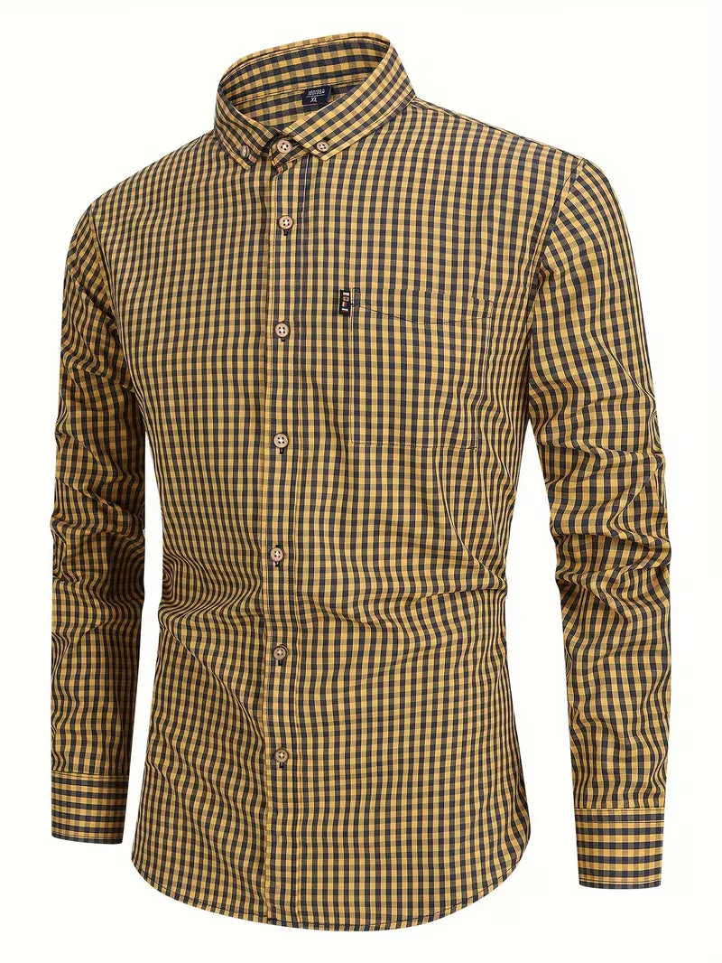 Checked Pattern Shirt with Chest Pocket