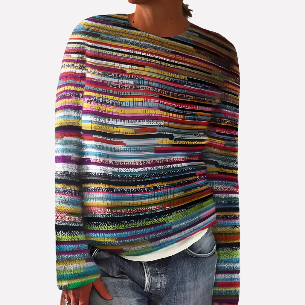 Gestreifter Strickpullover für Damen