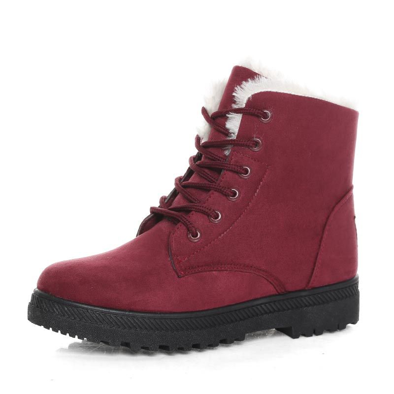 Comfortable padded non-slip lace-up winter boots for women - Evelyn