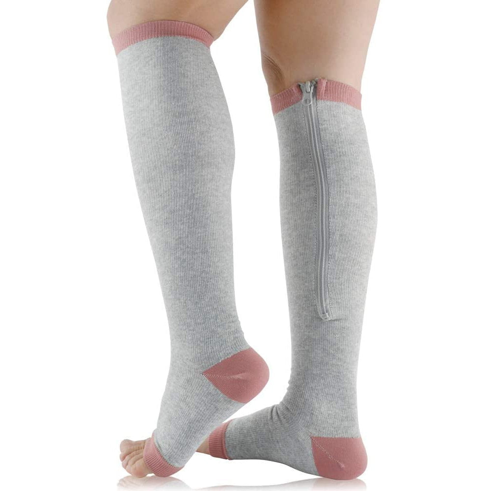 Comfortable support stockings with zipper