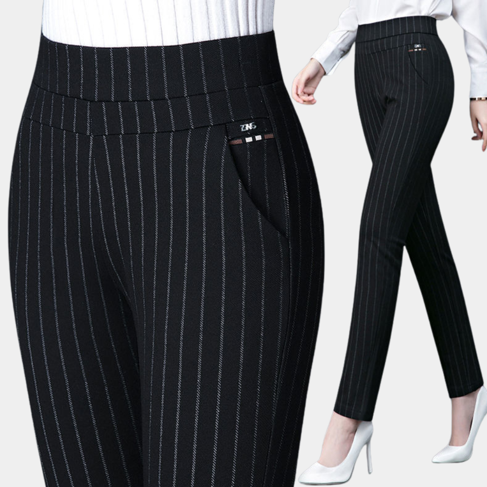 Comfortable women's stretch pants with high waist