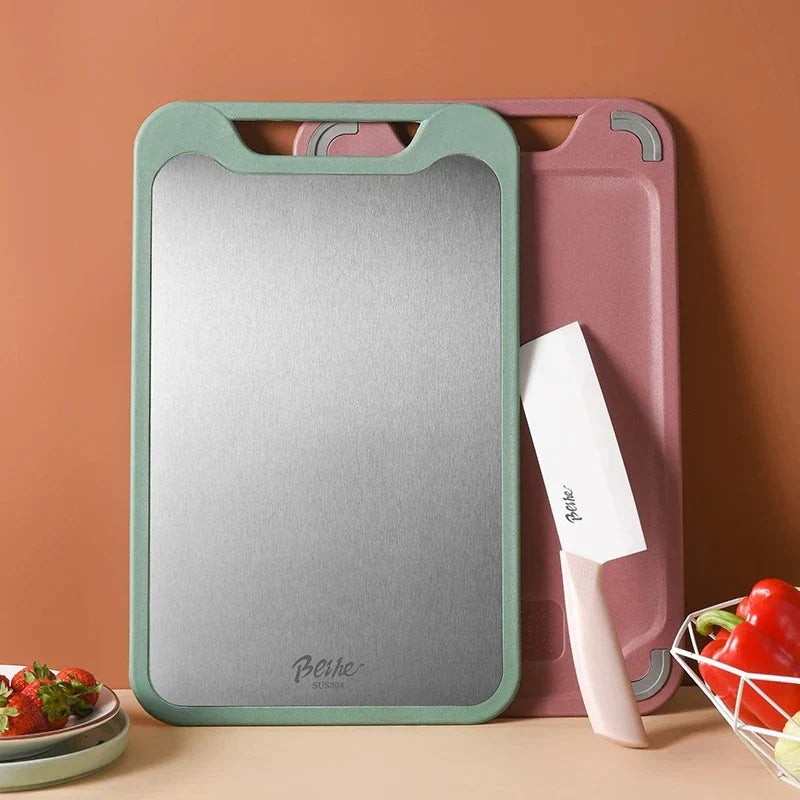 Double-Sided Stainless Steel Cutting Board - Durable - Hygienic - Multifunctional