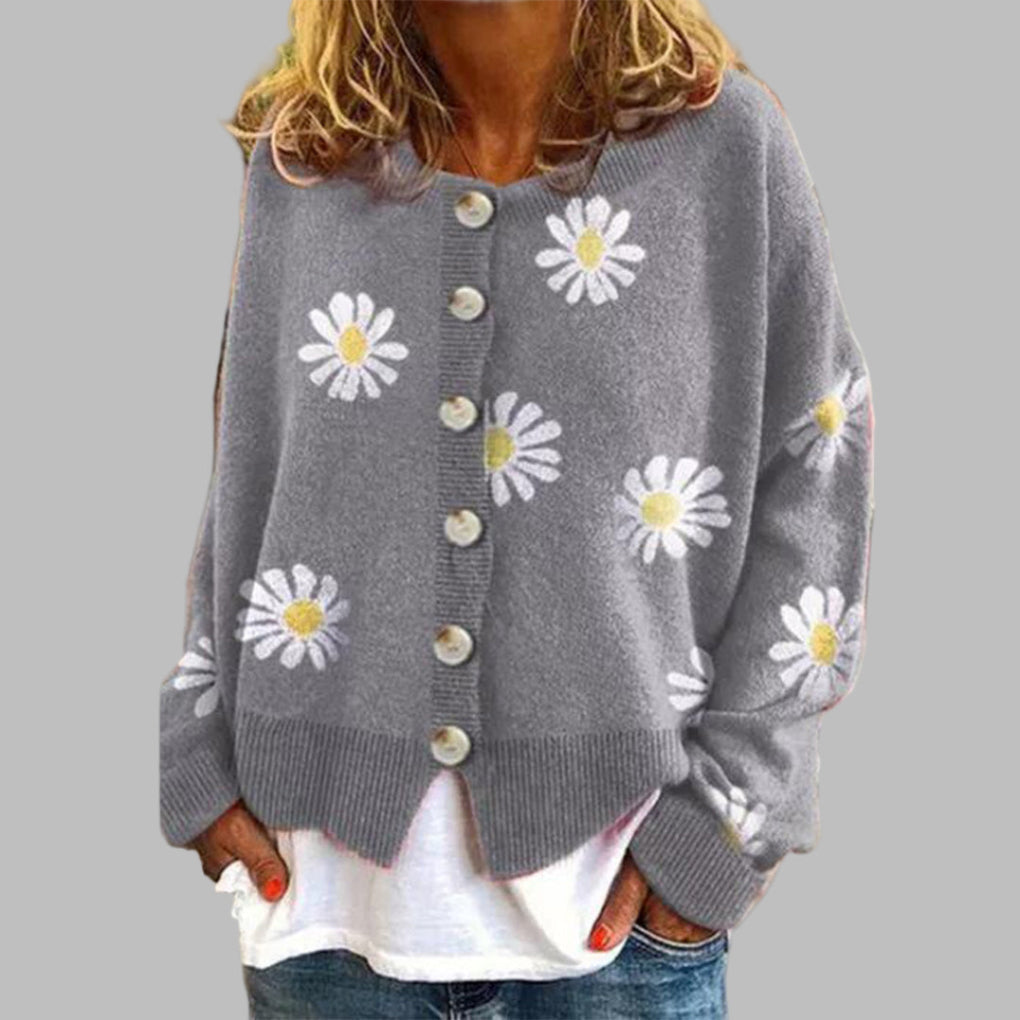 Pull en maille florale pour femmes