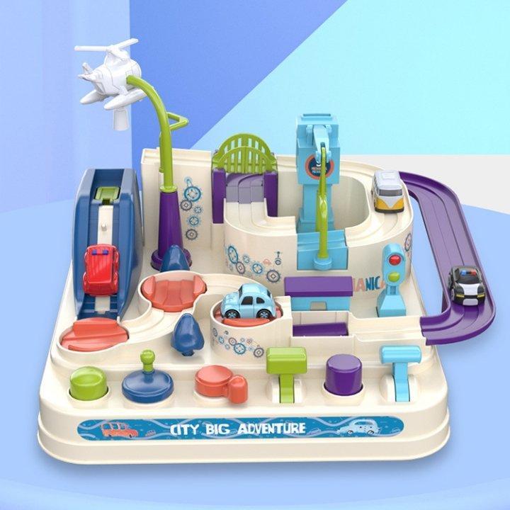 Educational car toy with accessories|mechanical racetrack