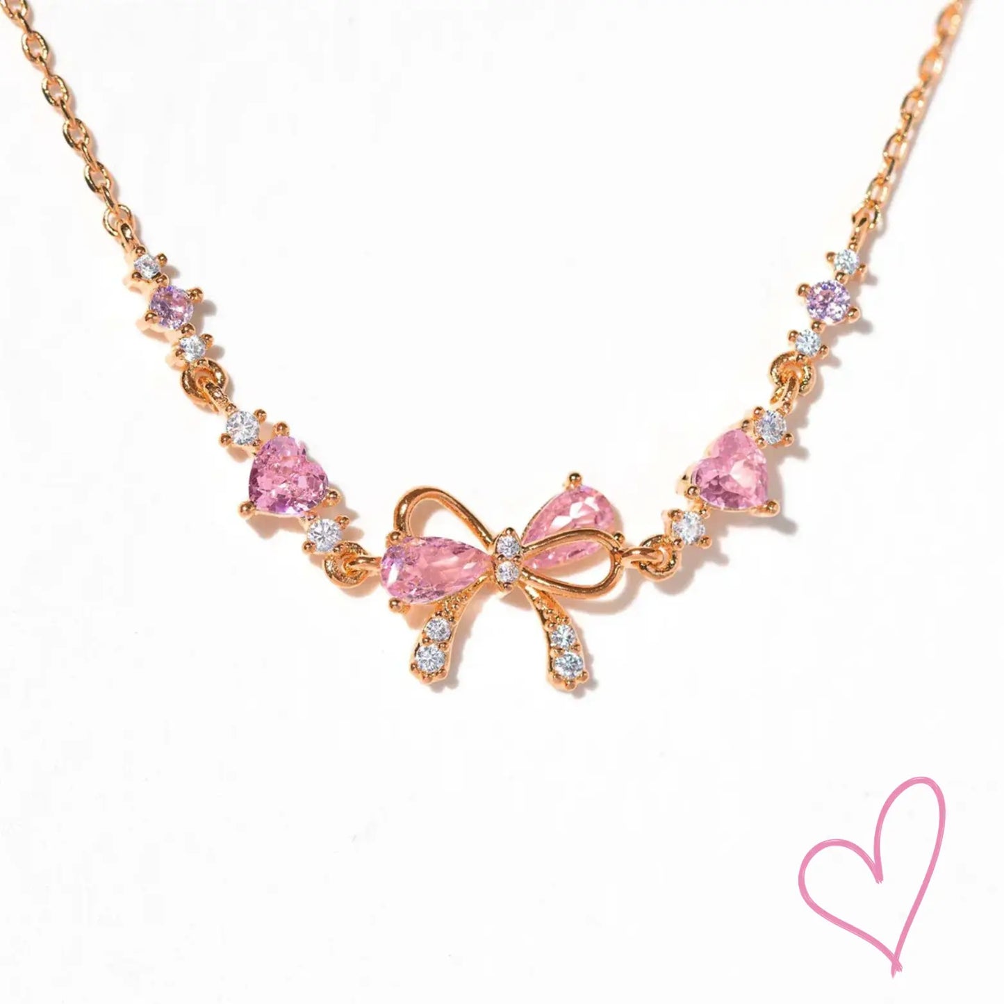 Elegant Bracelet with Bow Detail and Pink Crystals