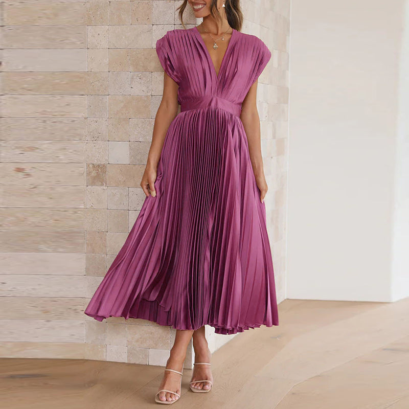 Elegant Sleeveless Summer Dress with V-Neck