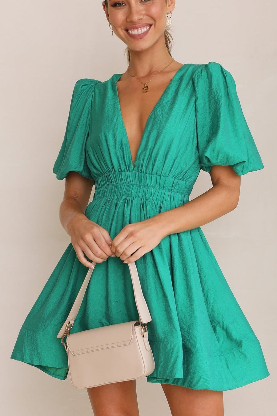 Elegant and softly falling mini dress