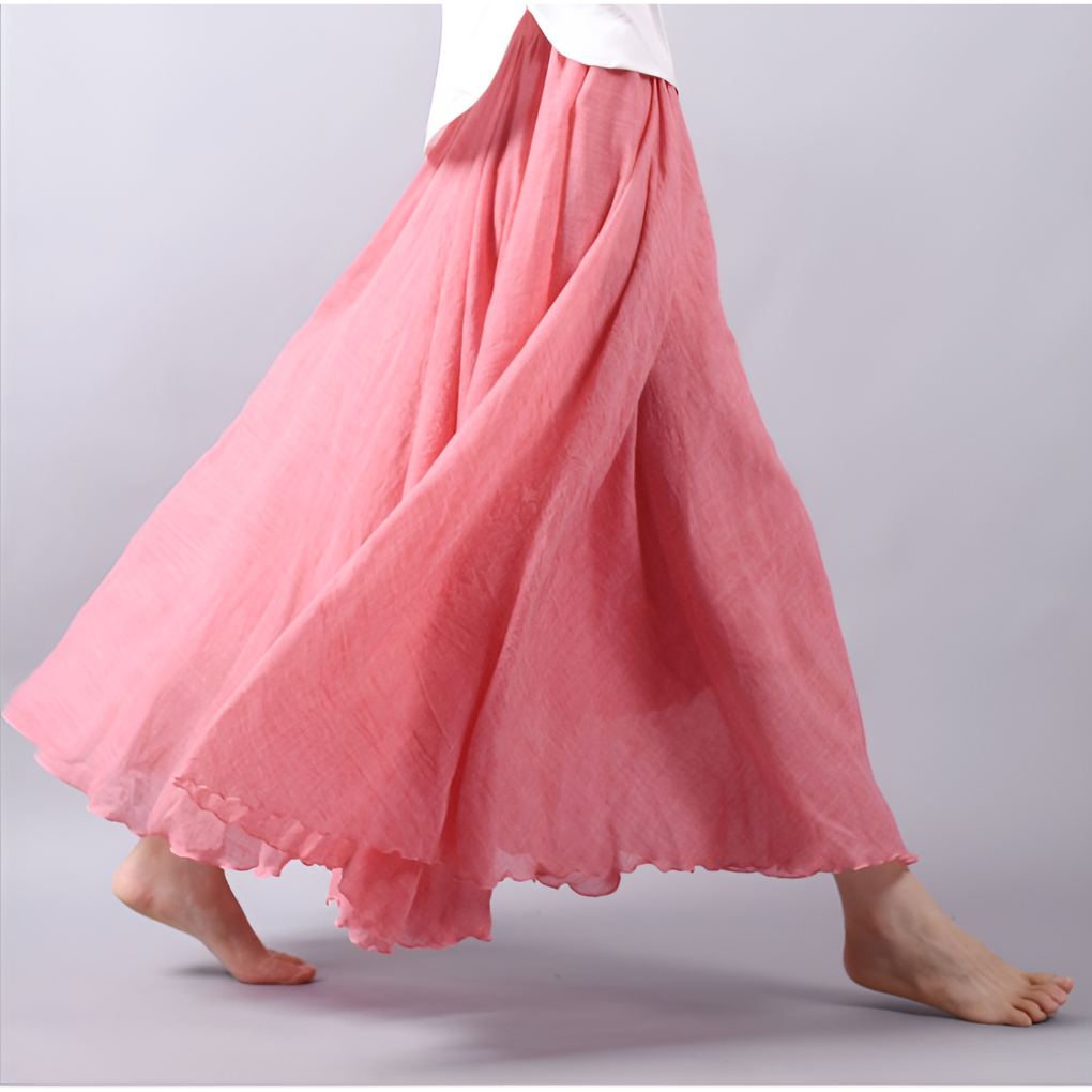 Elegant bohemian linen maxi skirt - Magna