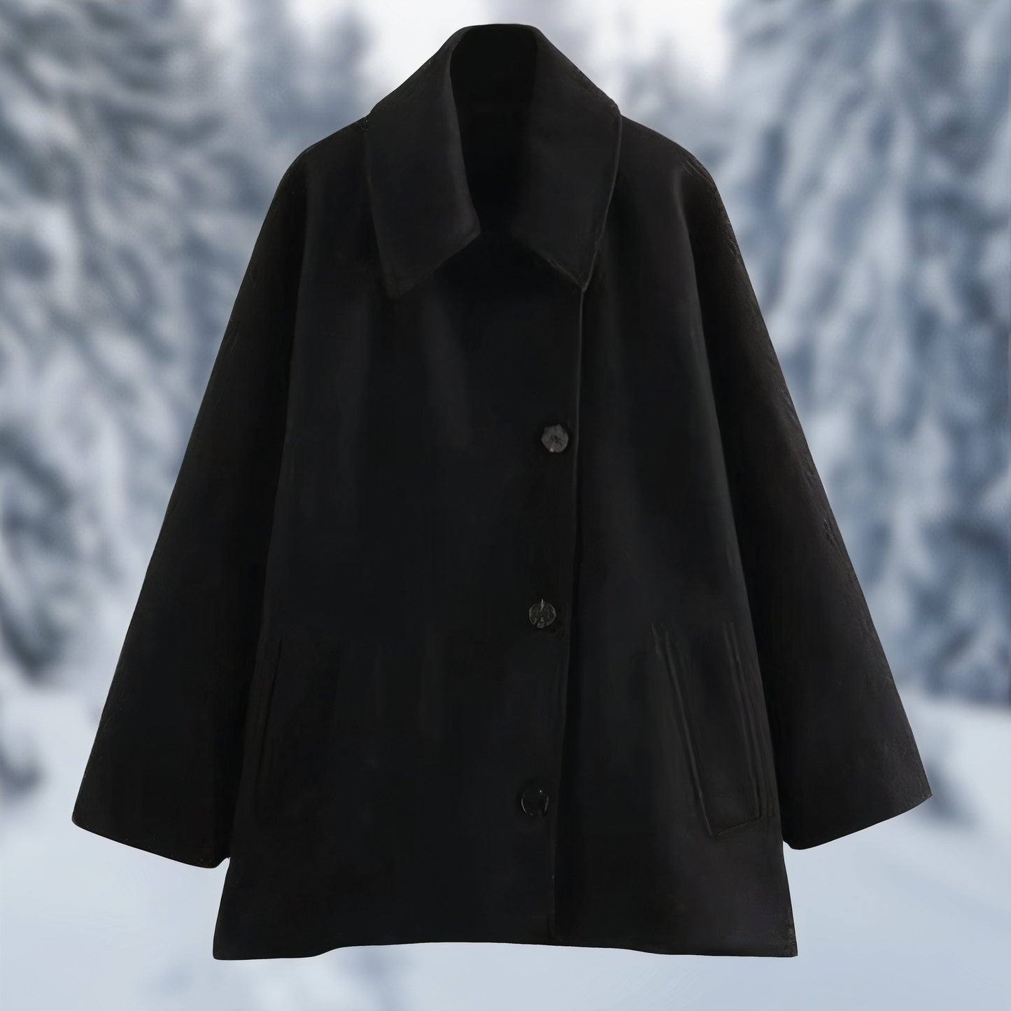 Elegant oversized winter coat with wide collar - Erich