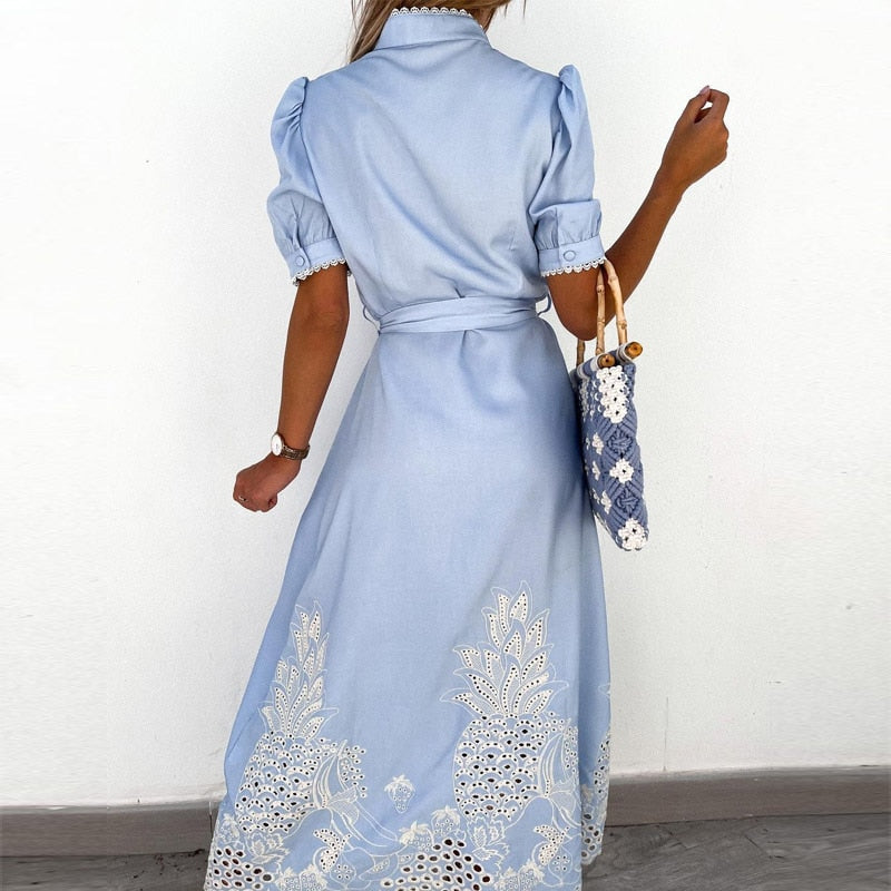 Embroidered Dress - Pink