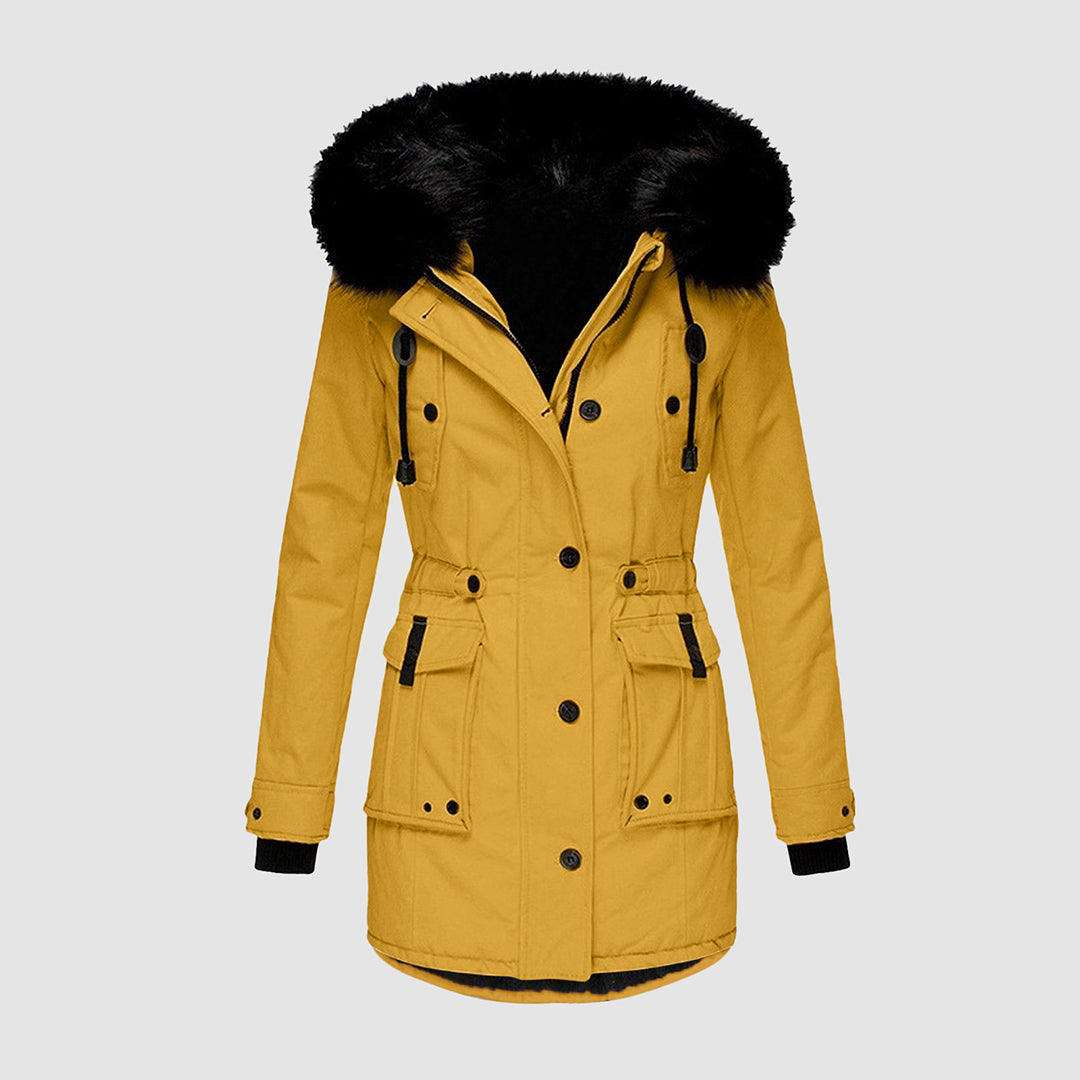 Winter Coat for Women with Fur Collar - Zebba